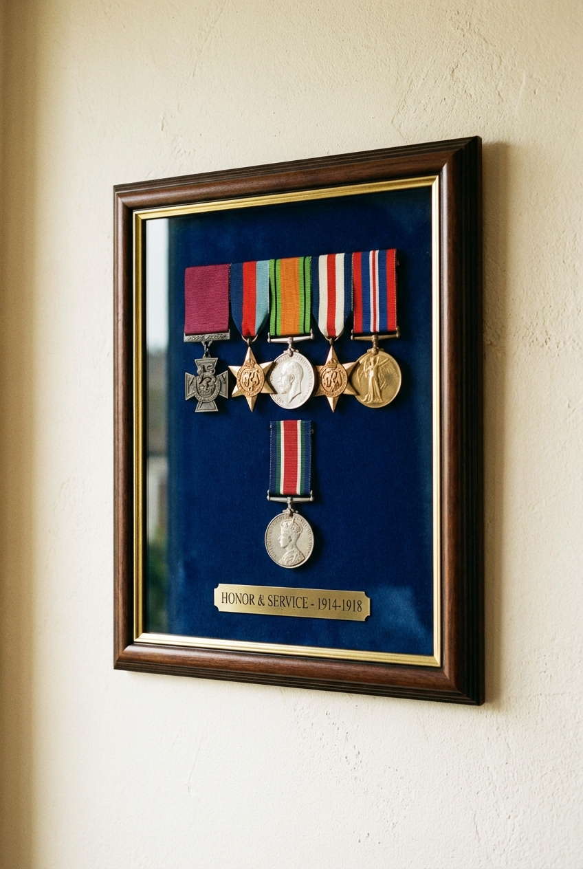 Framed medals and awards