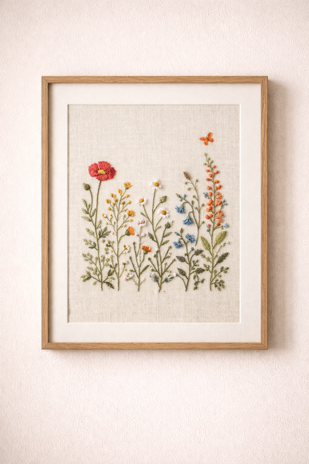 Framed needlework and textiles